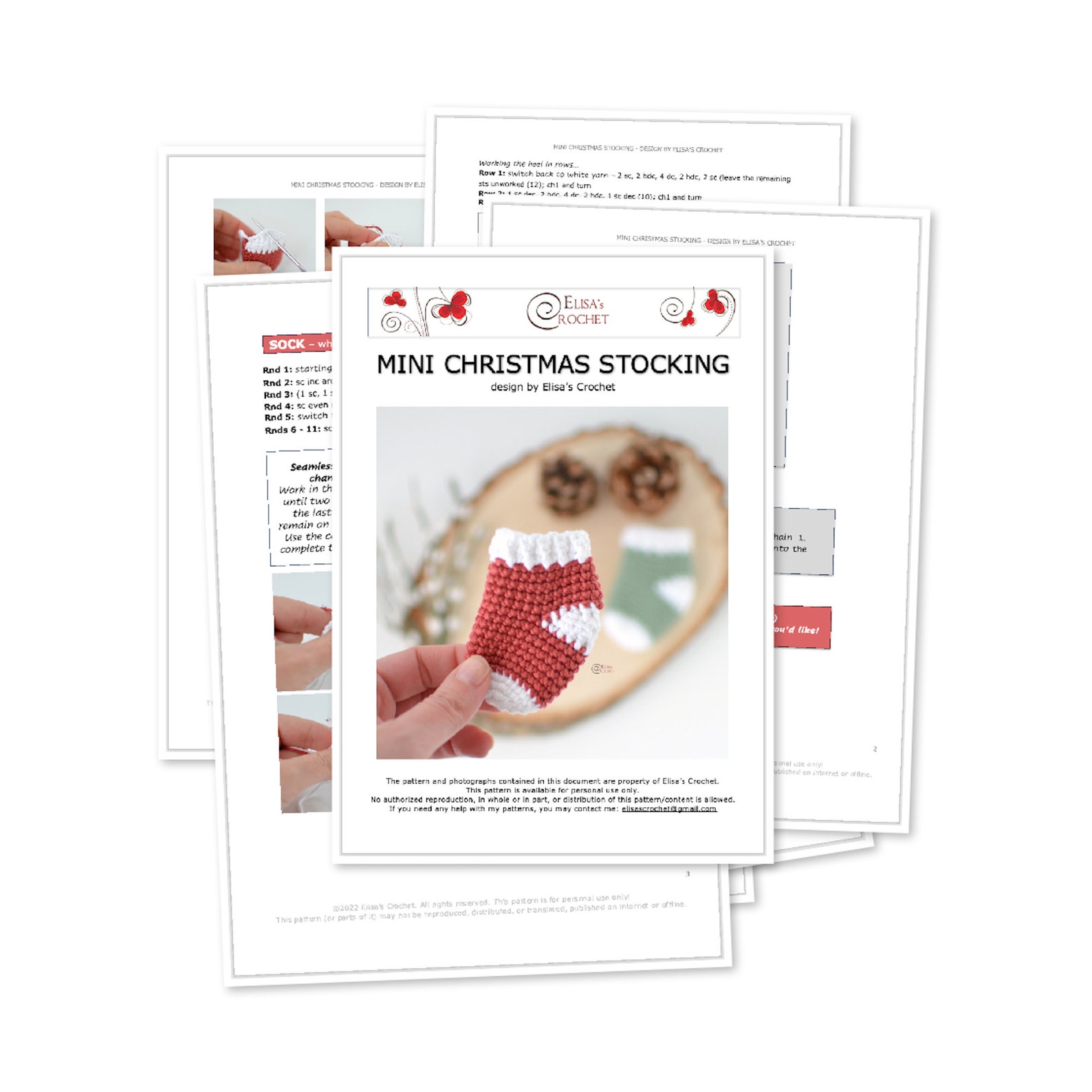 CROCHET PATTERN Mini Christmas STOCKING / Easy Instructions Etsy