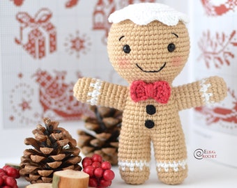 PATRON AU CROCHET - GINGERBREAD MAN / Amigurumi / Stuffed Doll / Easy Instructions / Handmade / Christmas - pdf only