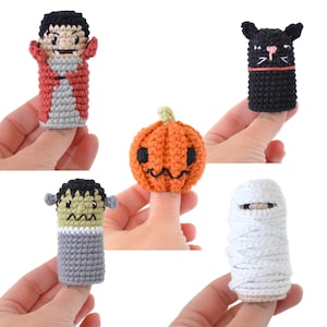 CROCHET PATTERN HALLOWEEN Finger Puppets Toy/ Amigurumi / Stuffed Doll / Easy Instructions / Handmade/ Spooky pdf only image 7