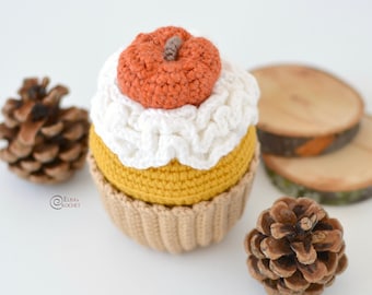 CROCHET PATTERN - Fall CUPCAKE Amigurumi / Stuffed Doll / Easy Instructions / Dessert / Sweet / Handmade - pdf only