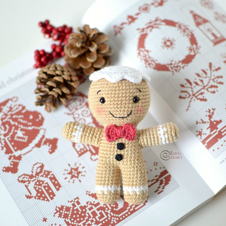 CROCHET PATTERN GINGERBREAD Man / Amigurumi / Stuffed Doll / Easy Instructions / Handmade / Christmas pdf only image 3