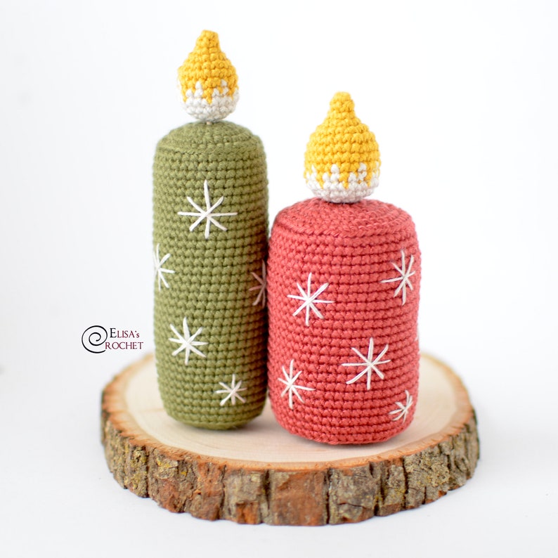 CROCHET PATTERN CHRISTMAS Candles Amigurumi / Stuffed / Easy Instructions / Holiday / Handmade / Christmas pdf only 画像 2