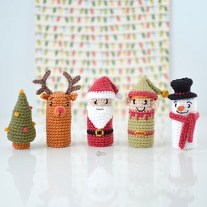 CROCHET PATTERN - CHRISTMAS Finger Puppets / Amigurumi / Stuffed Toy / Easy Instructions / Handmade / Decor / Christmas - pdf only