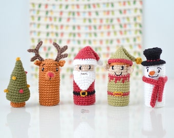 CROCHET PATTERN - CHRISTMAS Finger Puppets / Amigurumi / Stuffed Toy / Easy Instructions / Handmade / Decor / Christmas - pdf only