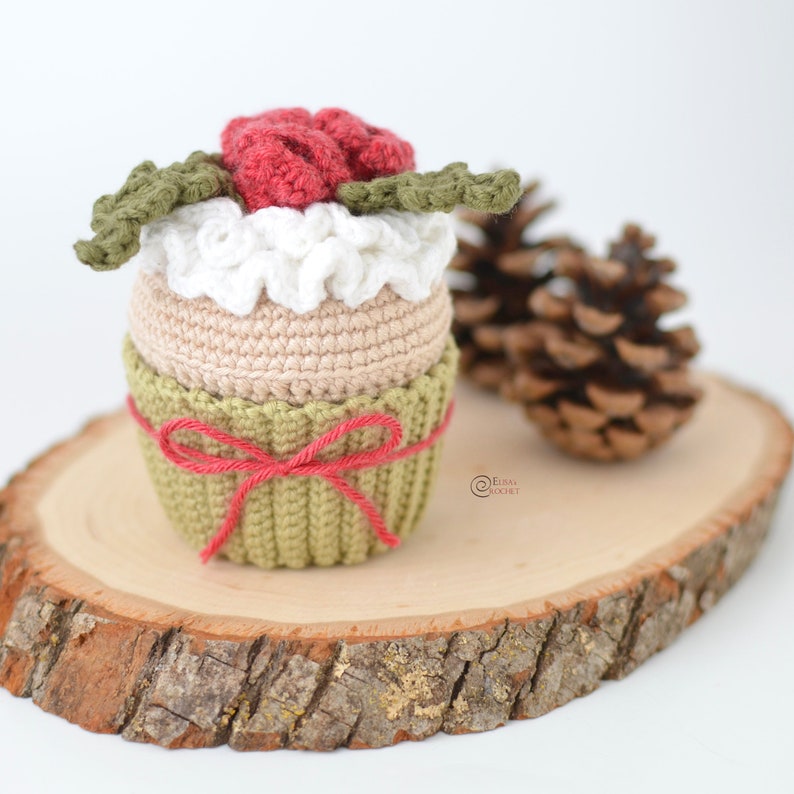 CROCHET PATTERN Christmas CUPCAKE / Amigurumi / Stuffed Toy / Easy Instructions / Handmade / Decor / Christmas / Food / Treat pdf only image 5
