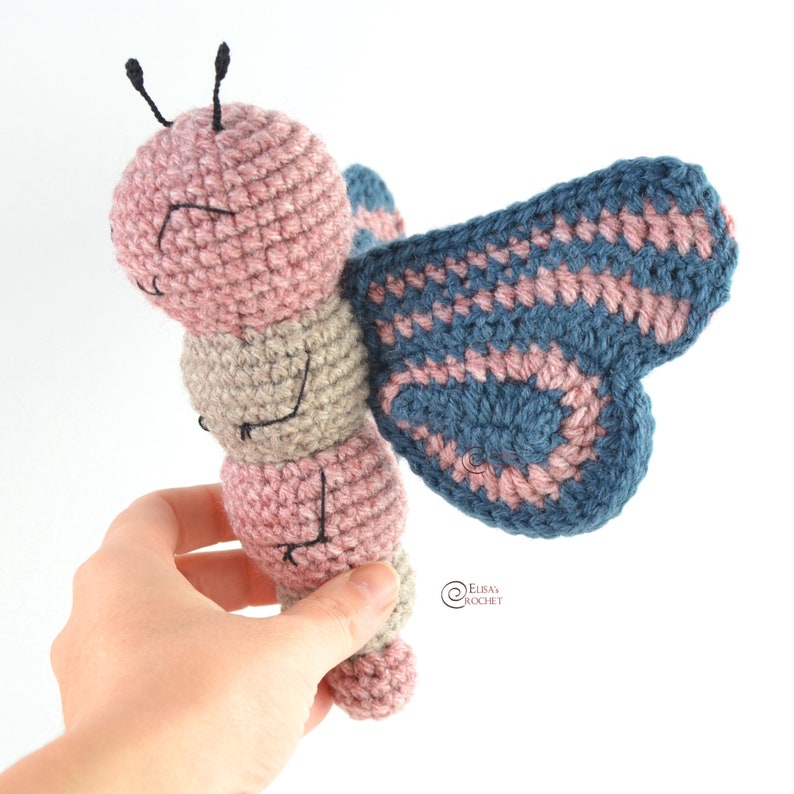 CROCHET PATTERN AVA the Butterfly / Amigurumi / Stuffed Toy / Outer Space / Insect / Easy Instructions / Handmade pdf only image 4