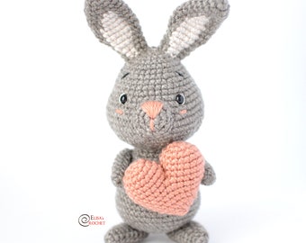 Valentine BUNNY | PDF Amigurumi Crochet pattern | English only