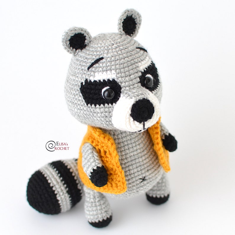 CROCHET PATTERN GIGI the Raccoon Amigurumi / Stuffed Doll / Easy Instructions / Woodland / Animal / Handmade pdf only image 6