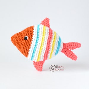 CROCHET PATTERN - Striped Fish Amigurumi doll / Stuffed Doll / Easy Instructions / Sea / Ocean / Creature / Handmade Plushie - pdf only