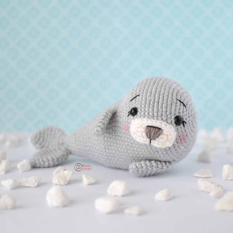 CROCHET PATTERN BENNY the Seal Amigurumi / Stuffed Doll / Easy Instructions / Ocean / Polar / Snow / Handmade / Bird pdf only image 1