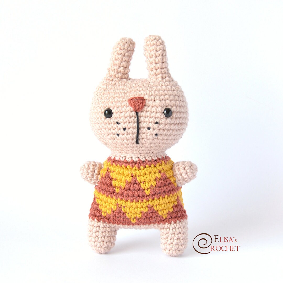 CROCHET PATTERN Funny BUNNY Amigurumi Doll Stuffed Doll Easy