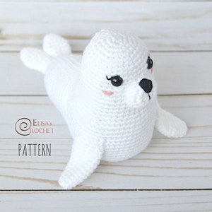 CROCHET PATTERN - SNOWY the Seal Amigurumi doll / Stuffed Doll / Easy Instructions / Handmade Plushie - pdf only