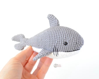 CROCHET PATTERN - Finley the SHARK Amigurumi / Stuffed Doll / Easy Instructions / Holiday / Handmade / Christmas - pdf only