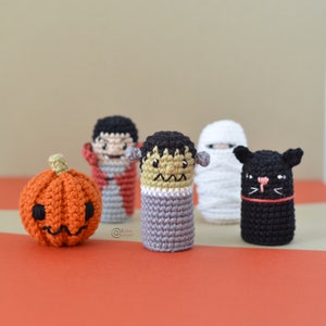 CROCHET PATTERN HALLOWEEN Finger Puppets Toy/ Amigurumi / Stuffed Doll / Easy Instructions / Handmade/ Spooky pdf only image 6