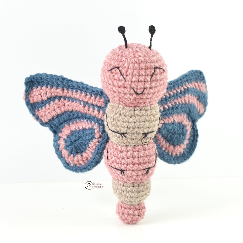 CROCHET PATTERN AVA the Butterfly / Amigurumi / Stuffed Toy / Outer Space / Insect / Easy Instructions / Handmade pdf only image 5
