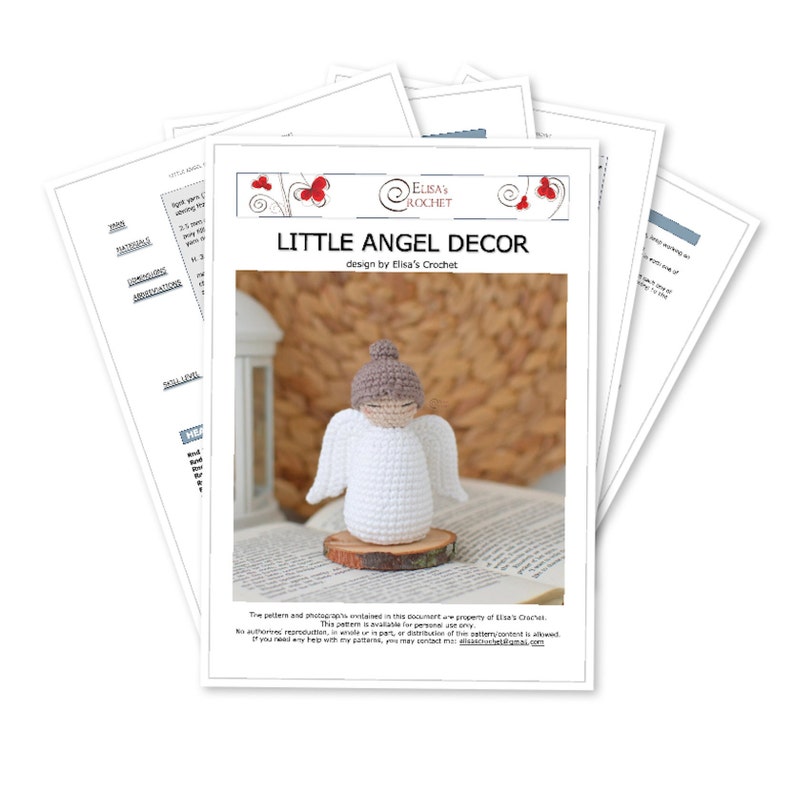 CROCHET PATTERN Little Angel / Amigurumi / Stuffed Toy / Easy Instructions / Handmade / Decor / Christmas / Christmas Tree pdf only image 4