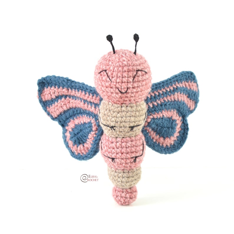 CROCHET PATTERN AVA the Butterfly / Amigurumi / Stuffed Toy / Outer Space / Insect / Easy Instructions / Handmade pdf only image 1