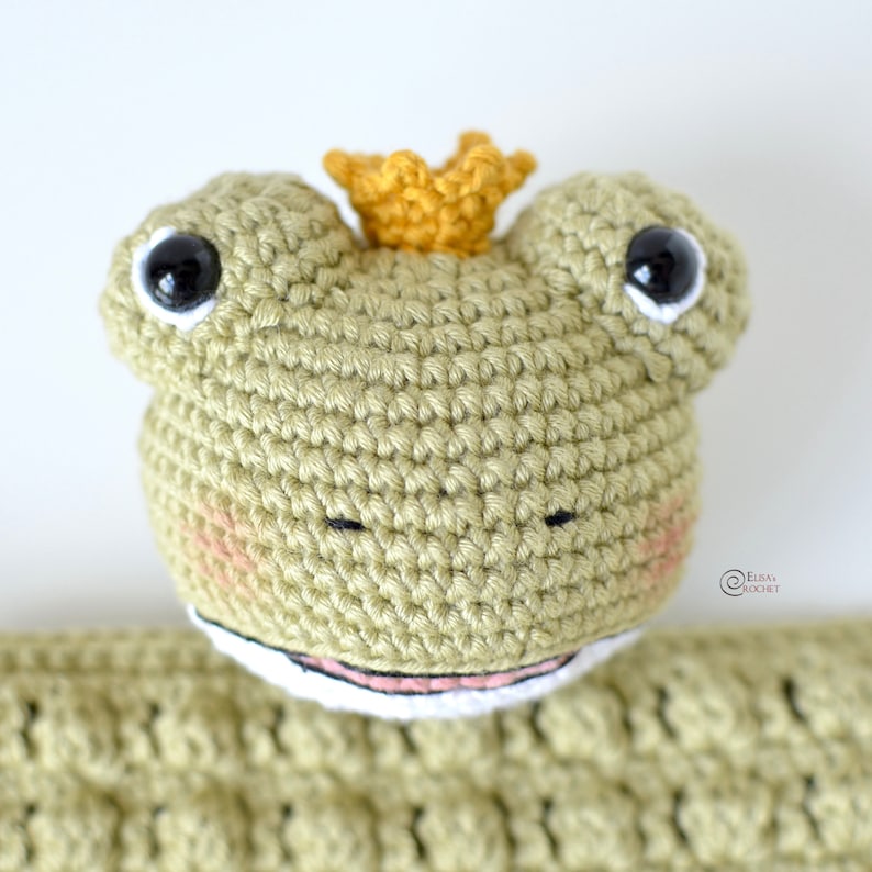 CROCHET PATTERN FROG Safety Blanket / Amigurumi / Stuffed Doll / Easy Instructions / Handmade/ Baby Nursery pdf only image 5