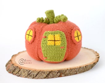 CROCHET PATTERN - PUMPKIN House Amigurumi / Stuffed / Easy Instructions / Fall / Home Decor / Autumn / Handmade Plushie - pdf only