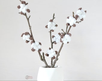 CROCHET PATTERN - COTTON Stems/ Amigurumi / Flower / Easy Instructions / Handmade/ Home Decor - pdf only
