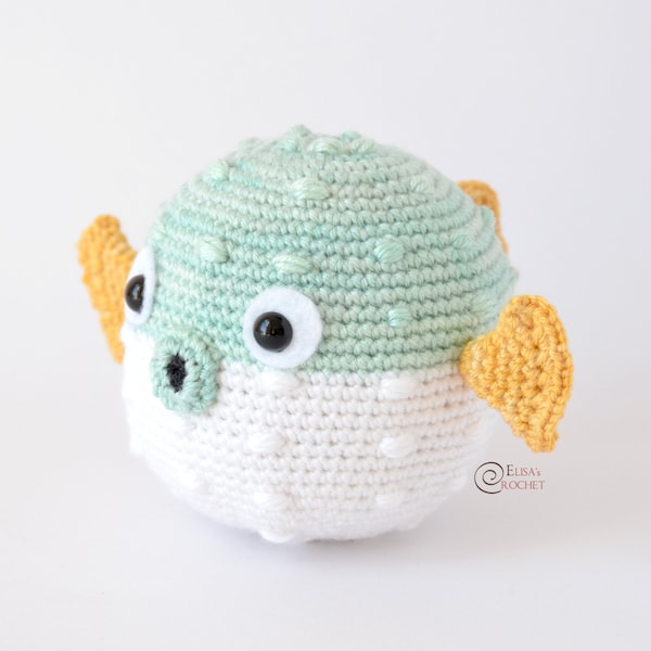 CROCHET PATTERN - CARRIE the Blowfish Amigurumi / Stuffed Doll / Easy Instructions / Baby / Handmade Plushie / Sea - pdf only