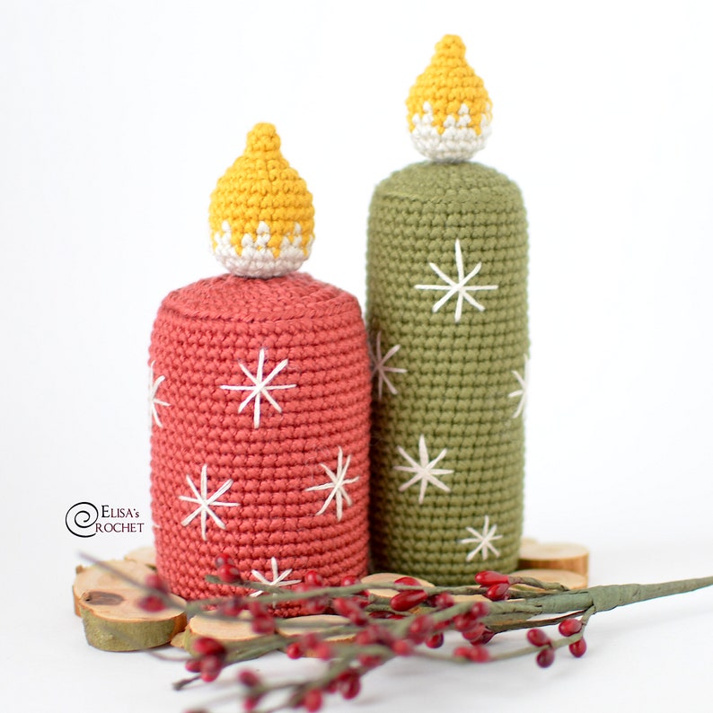 CROCHET PATTERN CHRISTMAS Candles Amigurumi / Stuffed / Easy Instructions / Holiday / Handmade / Christmas pdf only 画像 4