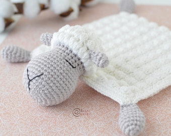 CROCHET PATTERN - SHEEP Safety Blanket / Amigurumi / Stuffed Doll / Easy Instructions / Animals / Handmade - pdf only