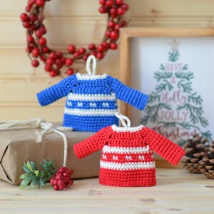 CROCHET PATTERN Mini Sweater ORNAMENTS / Holiday / Christmas / Decoration / Home / Easy Instructions / Handmade pdf only image 4