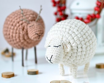 CROCHET PATTERN -  Sheep and Reindeer ORNAMENTS / Holiday / Christmas / Decoration / Home / Easy Instructions / Handmade - pdf only