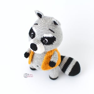 CROCHET PATTERN GIGI the Raccoon Amigurumi / Stuffed Doll / Easy Instructions / Woodland / Animal / Handmade pdf only image 5