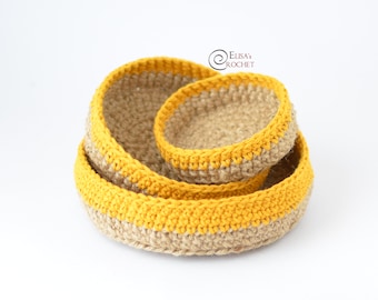 CROCHET PATTERN - Crochet BASKET Set / Home /  Decor / Easy Instructions / Handmade / Storage - pdf only