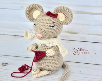 CROCHET PATTERN - Sweet OLIVIA the Mouse Amigurumi doll / Stuffed Doll / Easy Instructions / Handmade Plushie - pdf only