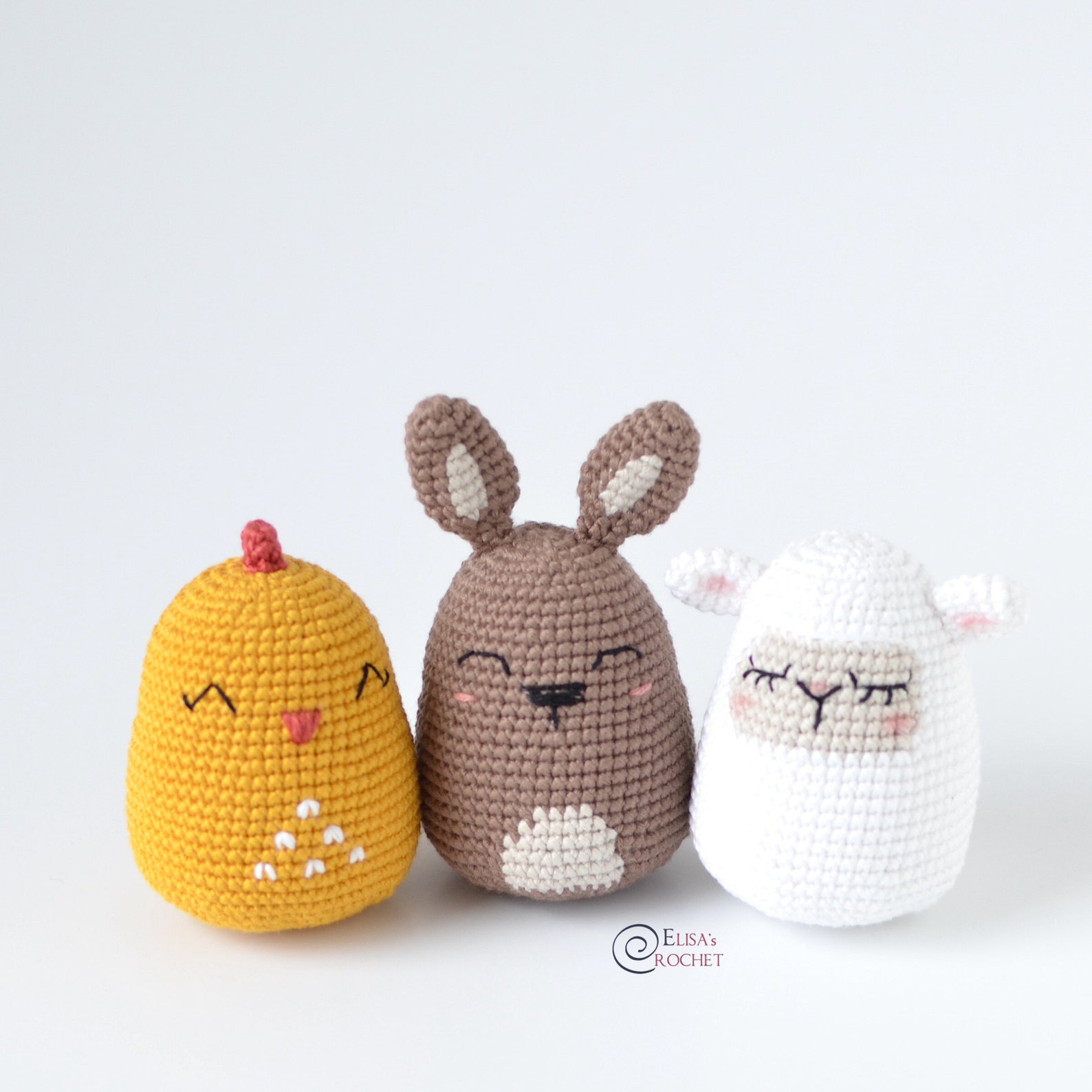 CROCHET PATTERN Easter Egg Trio Amigurumi / Stuffed Doll / - Etsy