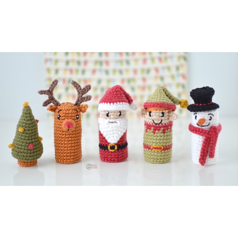 CROCHET PATTERN CHRISTMAS Finger Puppets / Amigurumi / Stuffed Toy / Easy Instructions / Handmade / Decor / Christmas pdf only image 3