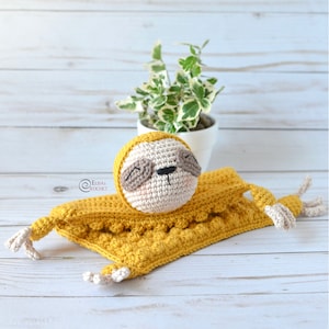 CROCHET PATTERN SLOTH Safety Blanket / Amigurumi / Stuffed Doll / Easy Instructions / Animals / Handmade pdf only image 8