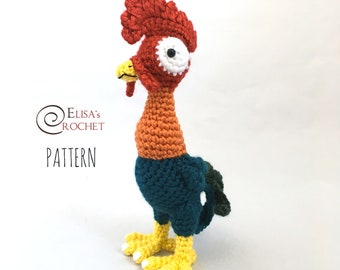 CROCHET PATTERN - Rooster Amigurumi doll / Chicken / Stuffed doll / Plushie  - pdf only