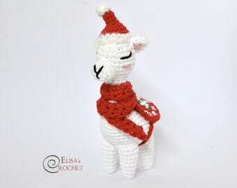 CROCHET PATTERN - VIOLET the Christmas Alpaca Amigurumi doll / Stuffed Doll / Easy Instructions / Handmade Plushie / Christmas - pdf only