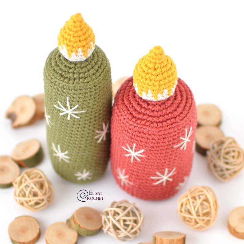 CROCHET PATTERN CHRISTMAS Candles Amigurumi / Stuffed / Easy Instructions / Holiday / Handmade / Christmas pdf only 画像 3