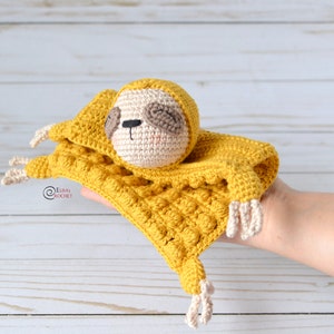 CROCHET PATTERN SLOTH Safety Blanket / Amigurumi / Stuffed Doll / Easy Instructions / Animals / Handmade pdf only image 2