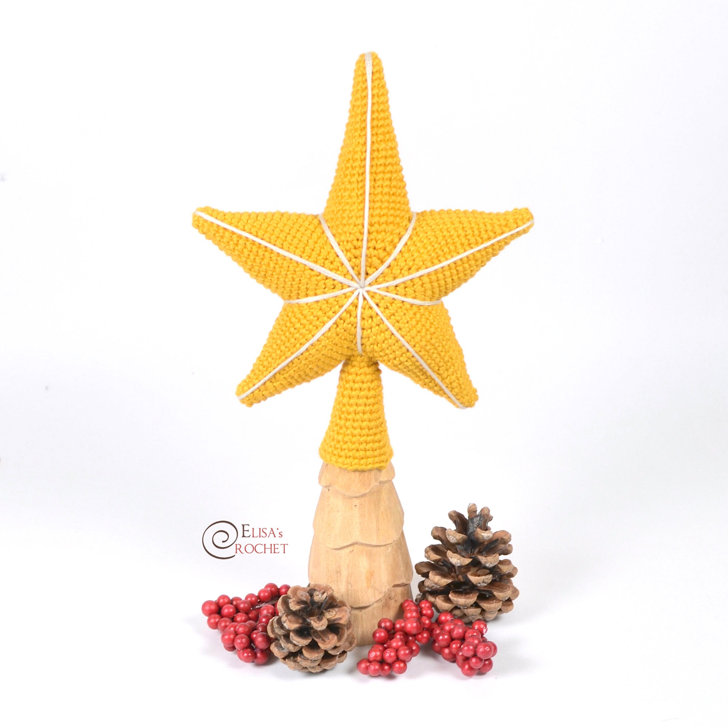 CROCHET PATTERN STAR Tree Topper Amigurumi / Stuffed Doll / | Etsy