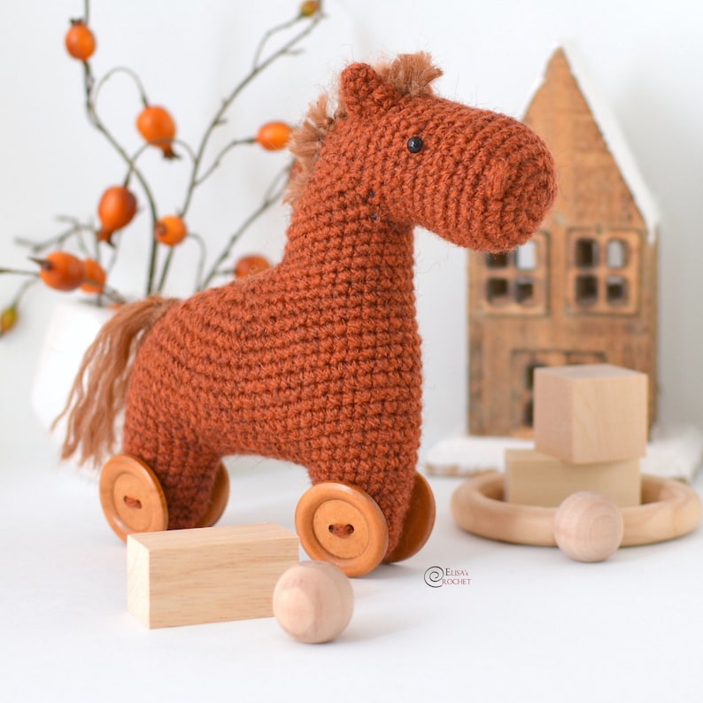 CROCHET PATTERN HORSE Toy/ Amigurumi / Stuffed Doll / Easy Instructions / Handmade/ Christmas pdf only image 1