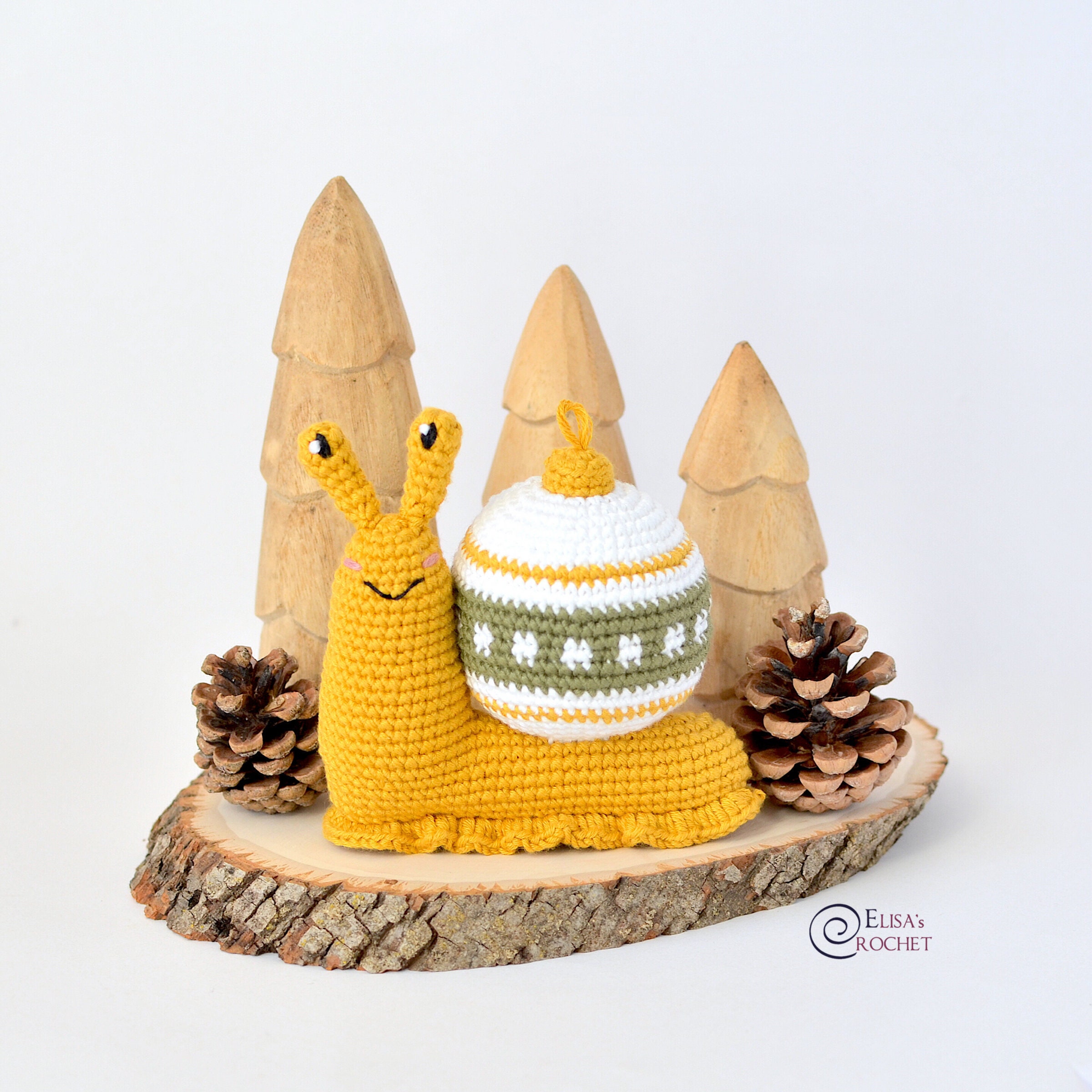 40 Crochet Snails, Slugs, Caterpillars, and Worms Patterns Worth Noticing 12 Martha the Christmas Snail Amigurumi Crochet