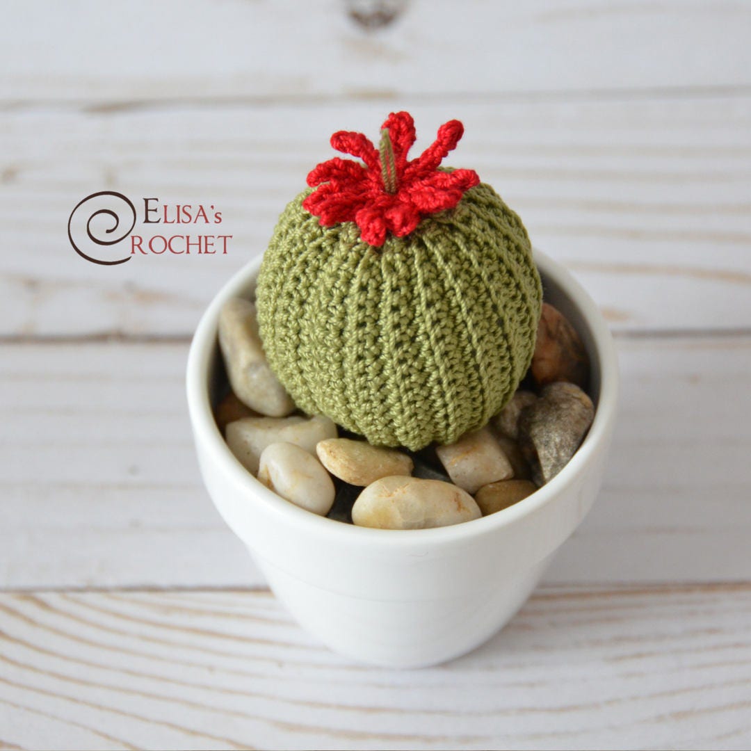 かぎ針編みパターン - 多肉植物 アミグルミ / サボテン / 花 / 植物