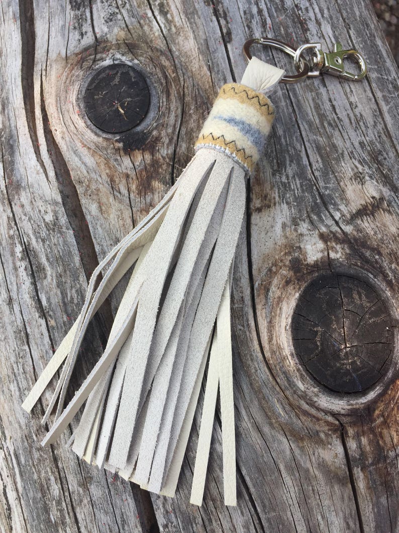 Buff Suede Leather Tassel Keychain/Handmade Leather Tassel Key Etsy