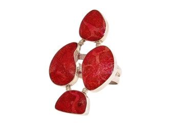 Red Sponge Coral Section Ring