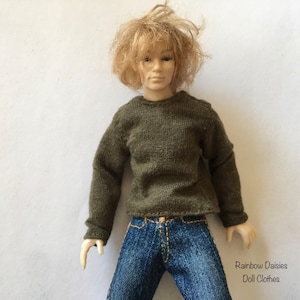 1:12 dollhouse miniature T-shirt for male and female Heidi Ott, Phicen, Mini Mischa, Figma, 1/6 Ruruko and Momoko dolls, MADE to ORDER