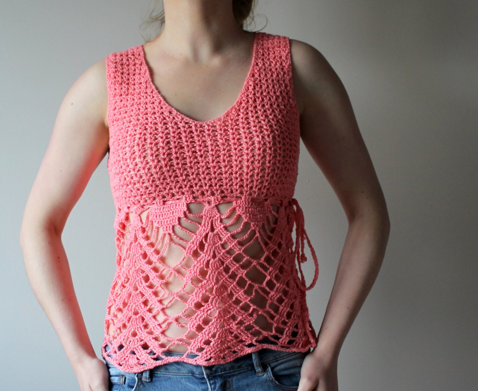 Soft Pink Crochet Tank Top main image 0