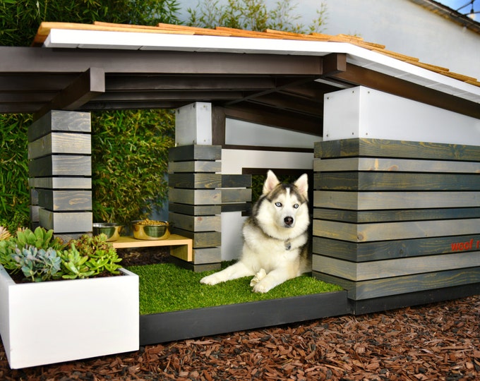 mid century modern dog crate