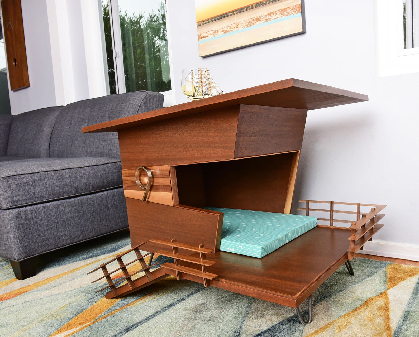 Modern Dog House Side Table Dog Tower 9 Etsy