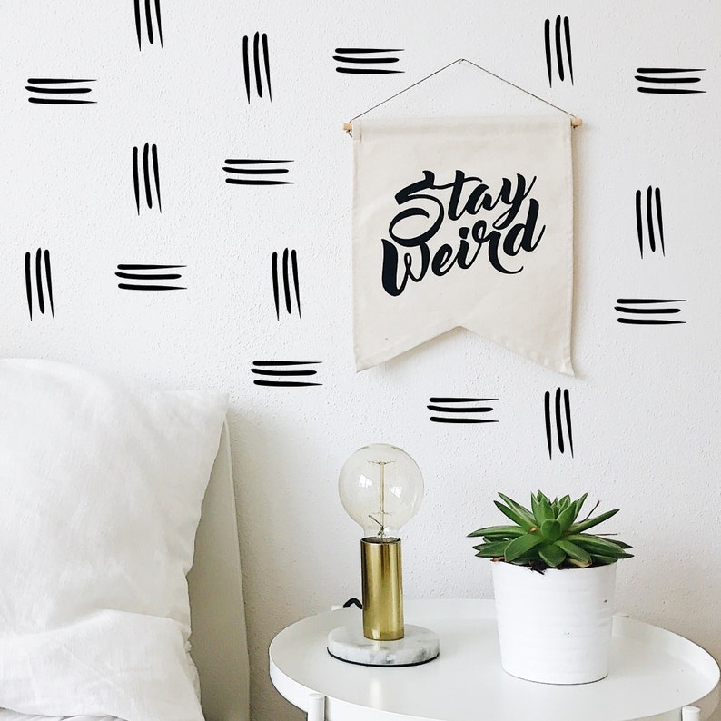Trendy Lines Peel and Stick Wall Decals Vinyl Wall Decals Etsy